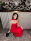 SOPHIA RED TUBE MAXI DRESS