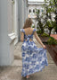 IRIS BLUE FLORAL MAXI DRESS
