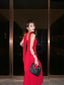 SOPHIA RED TUBE MAXI DRESS