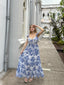 IRIS BLUE FLORAL MAXI DRESS
