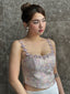 JIA JIA PINK RHINESTONE JACQUARD TOP